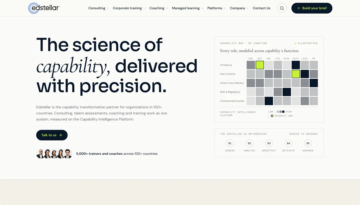 Edstellar website homepage