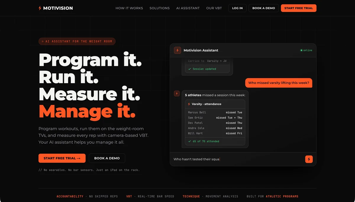 Motivision website homepage