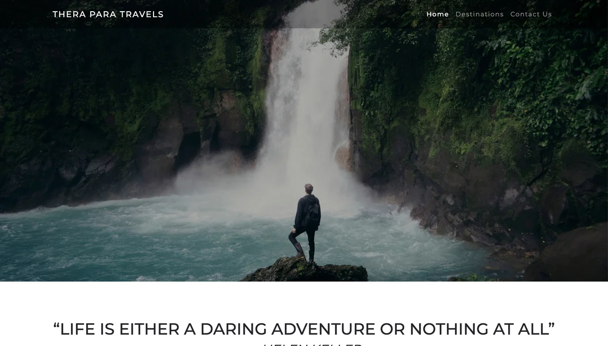 Thera Para Travels website homepage